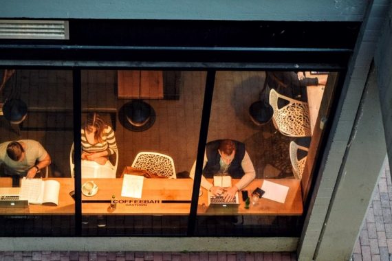 freelancing side gigs people working in a coffee shop 1